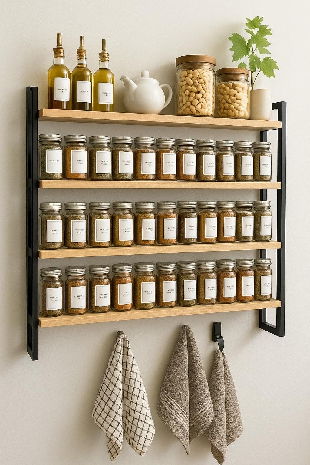 Hanging Spice rack with 4 shelves